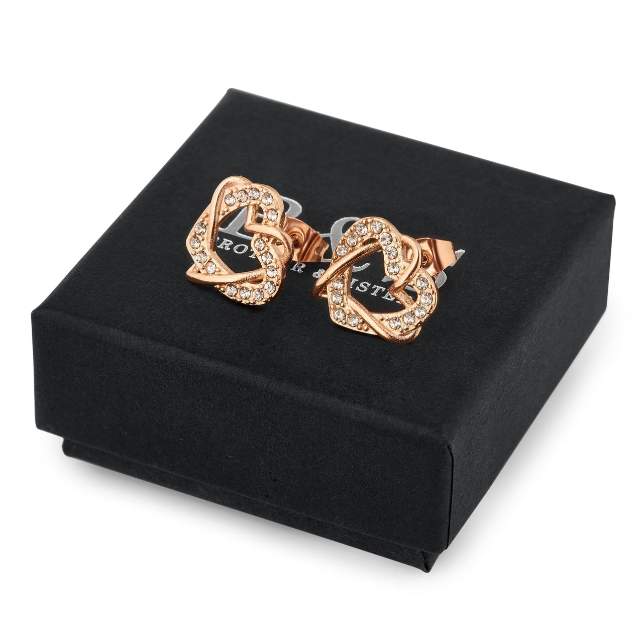 Hearts with Austrian Crystals Earrings - Stud Earrings - Earrings for Women - Women Earrings Earrings Brother & Sisters