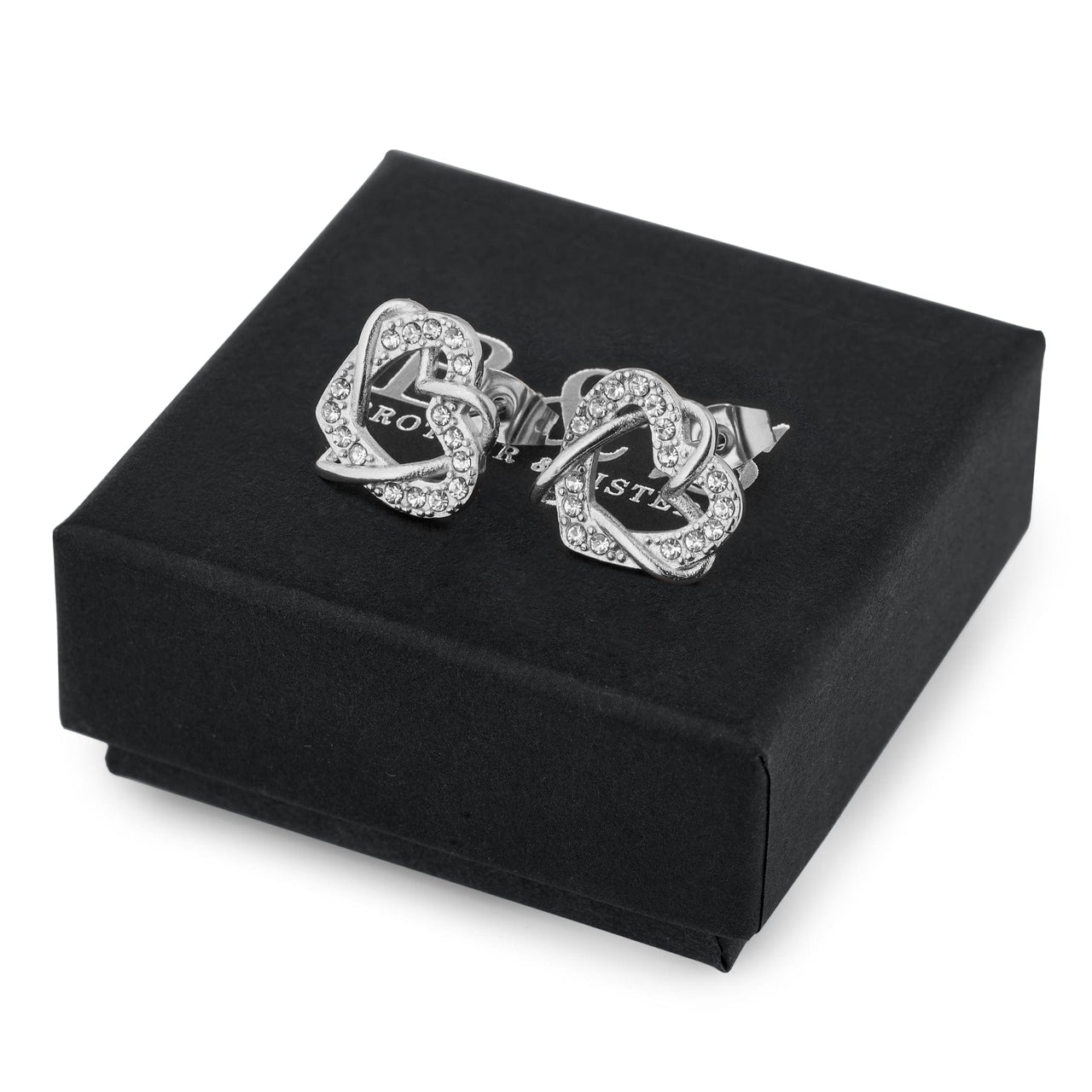 Hearts with Austrian Crystals Earrings - Stud Earrings - Earrings for Women - Women Earrings Earrings Brother & Sisters