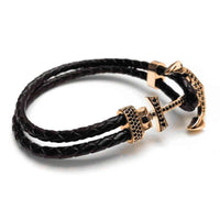 Thumbnail for Man Bracelet -  Man Leather Bracelet - Rose Gold Anchor Bracelet - Men's Bracelet Bracelet Brother & Sisters