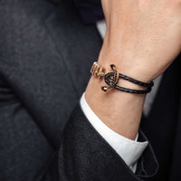 Thumbnail for Man Bracelet -  Man Leather Bracelet - Rose Gold Anchor Bracelet - Men's Bracelet Bracelet Brother & Sisters