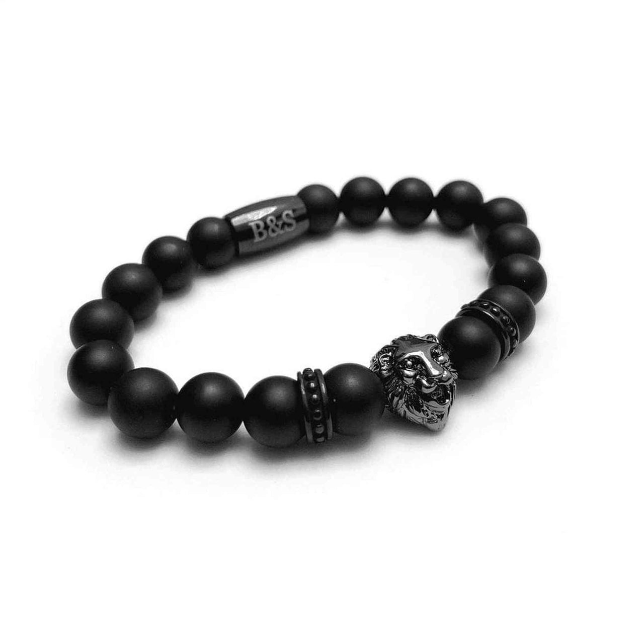 Man Bracelet - Men’s Beaded Bracelet - Black Lion & Black Stones Bracelet - Men’s Bracelet Bracelet Brother & Sisters