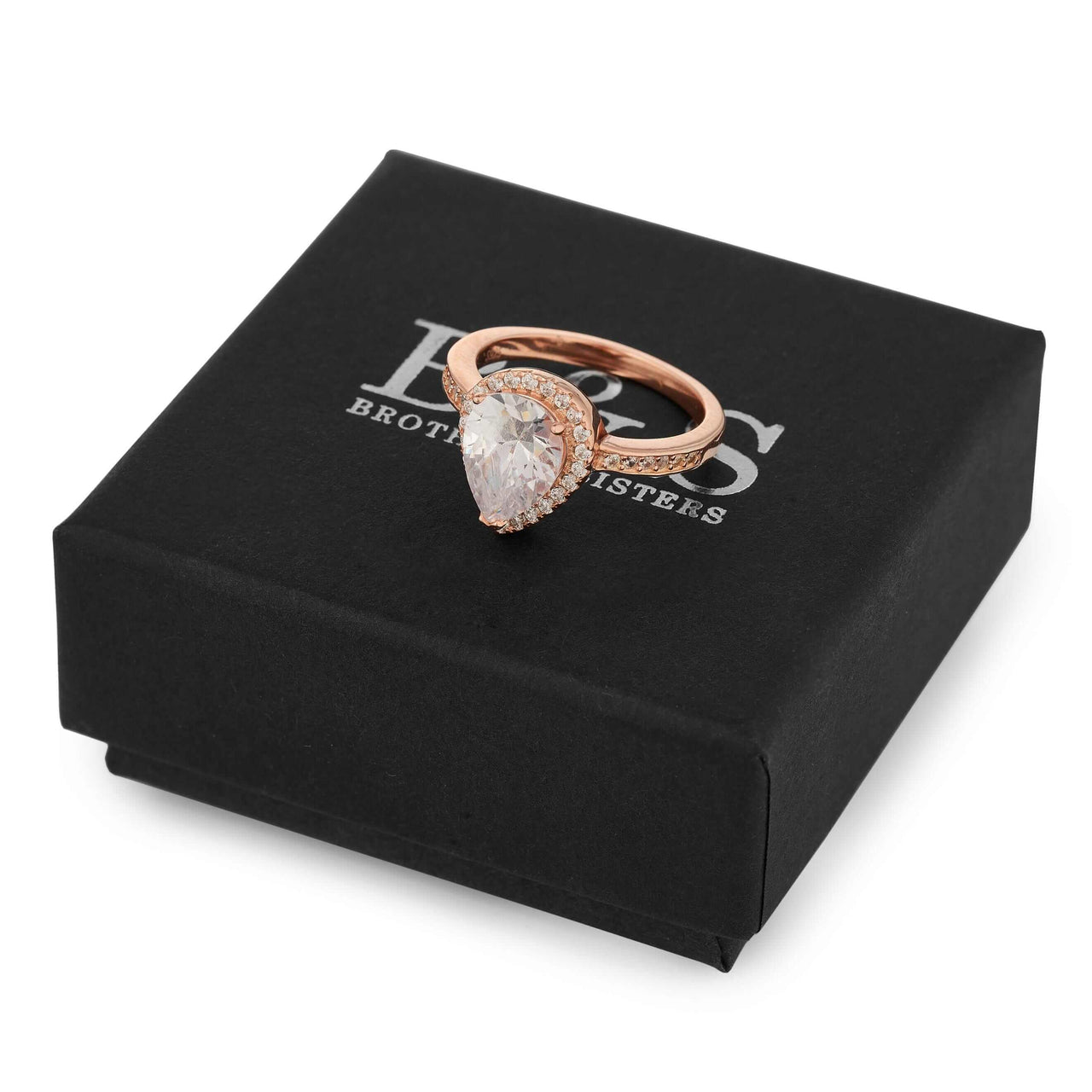 Silver Drop Ring - Promise Ring - Rose Golf Ring - Engagement Ring for Women Ring Brother & Sisters