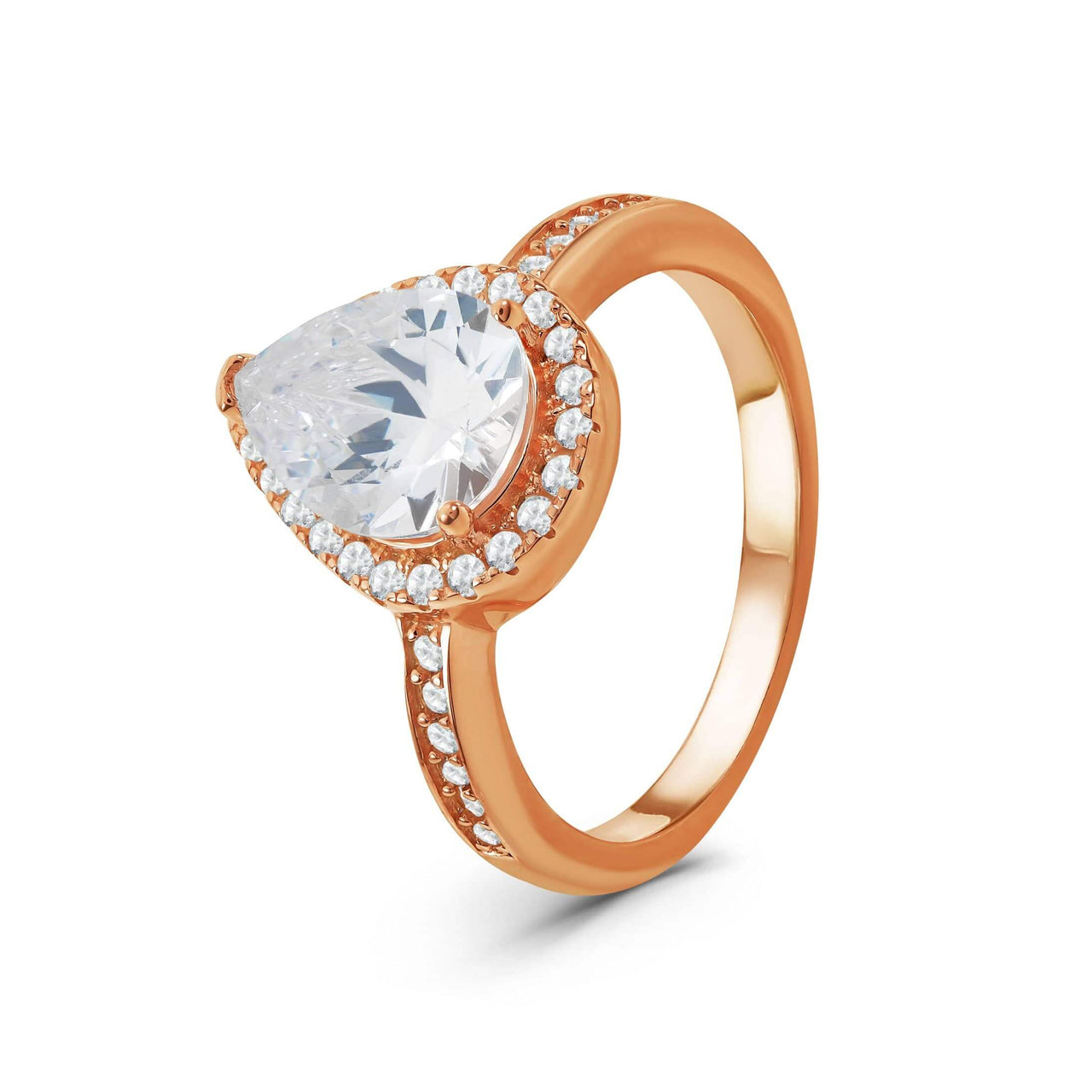 Silver Drop Ring - Promise Ring - Rose Golf Ring - Engagement Ring for Women Ring EU: 48 / US: 4.5 Brother & Sisters