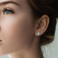 Thumbnail for Silver Hearts Earrings - Sterling Silver Earrings For Women - Silver Stud Earrings Earrings Brother & Sisters
