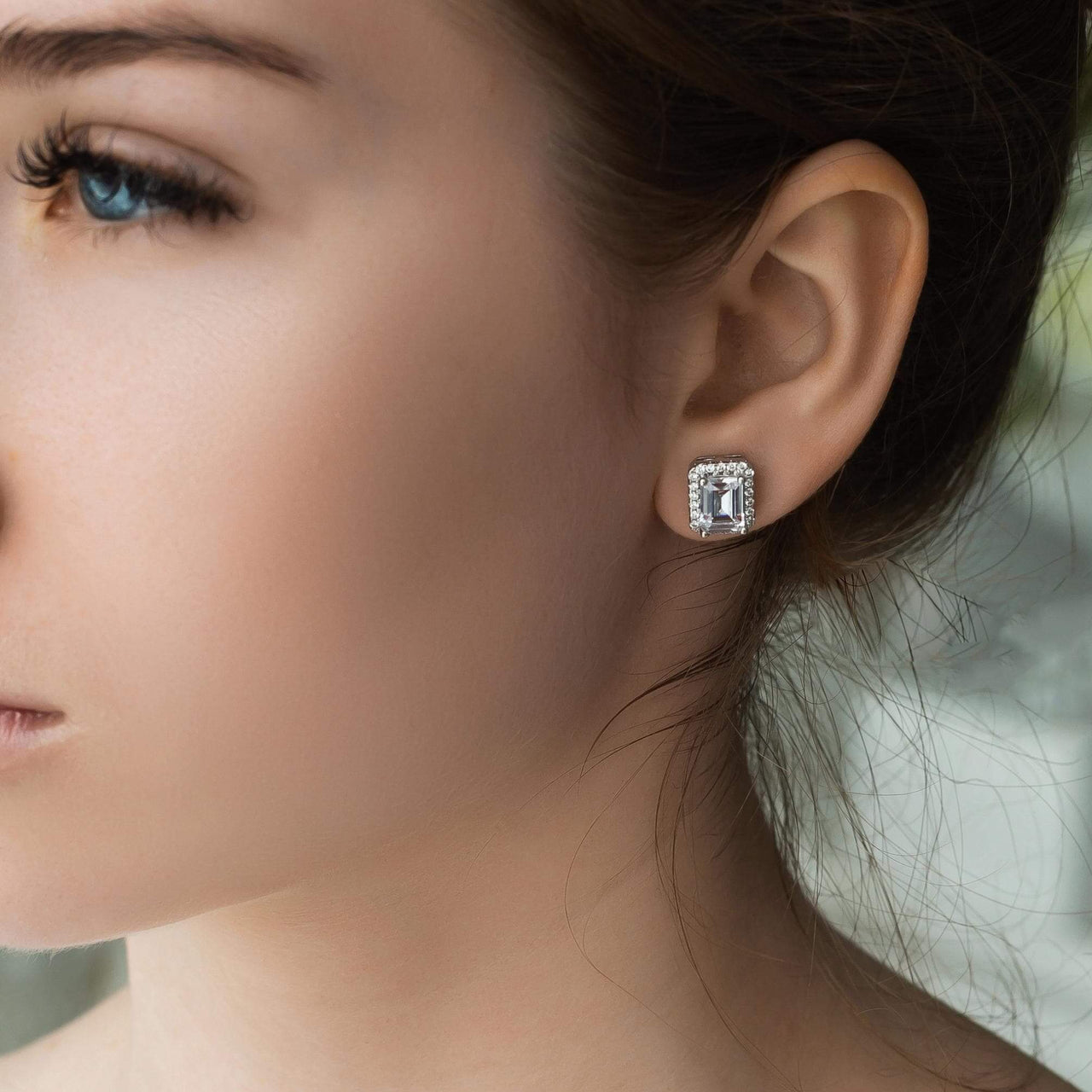 Silver Rectangle Earrings - Sterling Silver Earrings For Women - Silver Stud Earrings Earrings Brother & Sisters