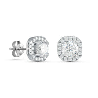 Thumbnail for Silver Square Earrings - Sterling Silver Earrings For Women - Silver Stud Earrings Earrings Brother & Sisters