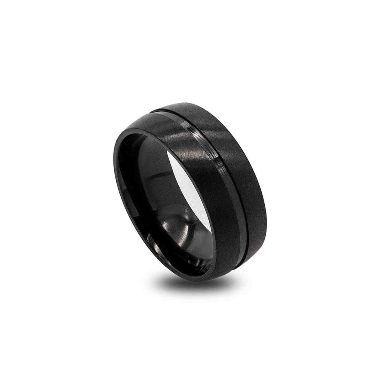 The Line Black Ring for Men - Men's Ring - Signet Ring - Band Ring Ring EU: 57 / US: 8 Brother & Sisters