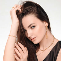 Thumbnail for The Pendantes - Gold Earrings - Gold Chain Earrings - Women's Earrings Earrings Brother & Sisters