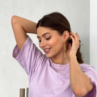 Thumbnail for The Pendantes - Gold Earrings - Gold Chain Earrings - Women's Earrings Earrings Brother & Sisters